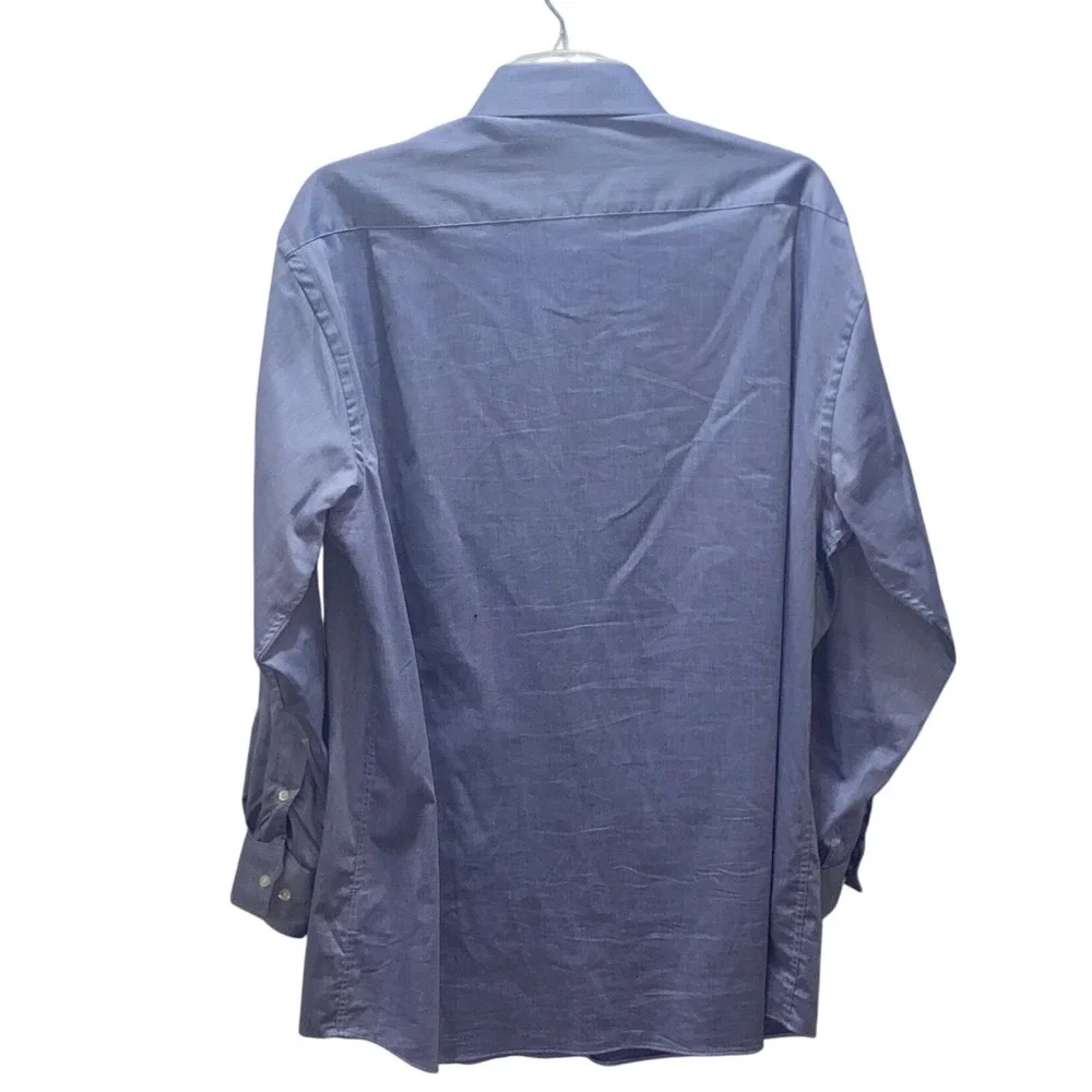 Tommy Hilfiger Mens Blue Regular Fit Stretch Wrinkle Resistant Shirt L 16-16.5 - Picture 6 of 7